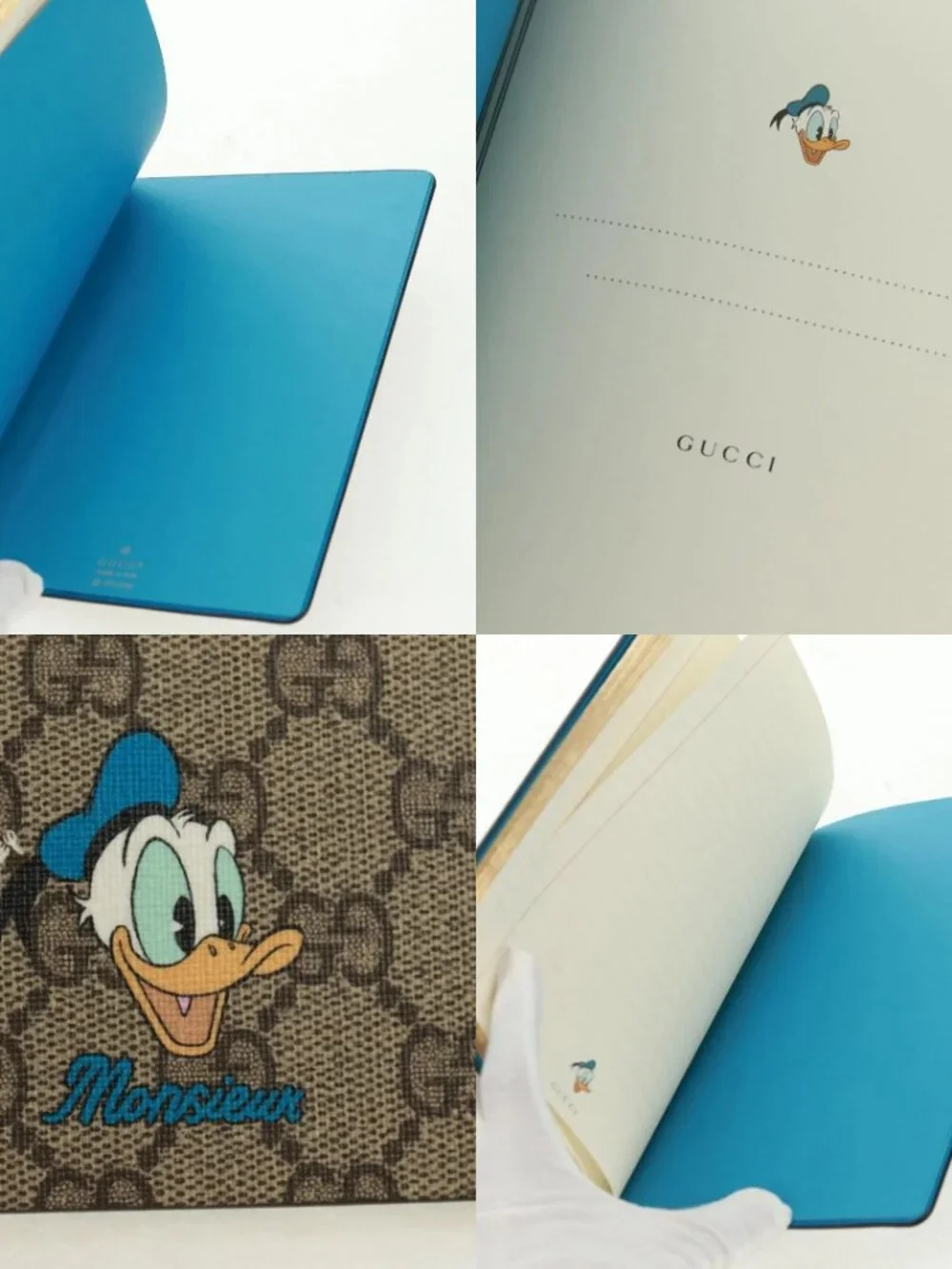 GUCCI GG Supreme Disney Note PVC Beige Auth 163733M